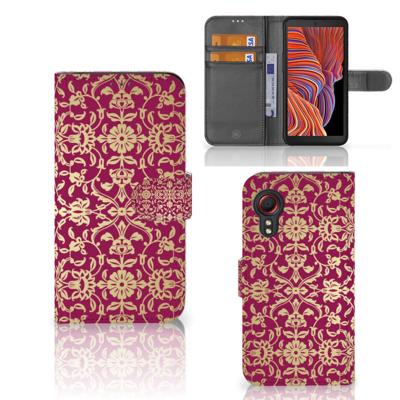 Wallet Case Samsung Galaxy Xcover 5 Barok Pink | Portemonnee hoesje