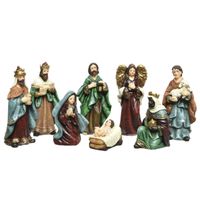 Set van 8x stuks kerststal beelden/kerstbeelden 6 x 3 x 12,5 cm