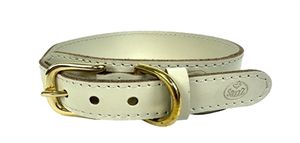 SAZZZ HALSBAND HOND PIONEER CLASSIC LEER CREME 42-50X3,5CM