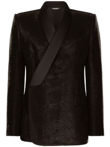 Dolce & Gabbana blazer droit à sequins - Noir