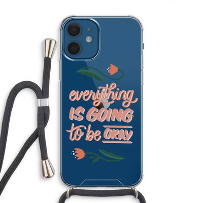 Optimistic flower girl: iPhone 12 Transparant Hoesje met koord