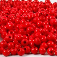 Creativ Company Houten kralen, d 5 mm, gatgrootte 1,5 mm, ca. 150 stuk, rood, 6 gr/ 1 doos