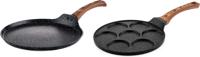 Westinghouse Pannenkoekpannenset Marble Wood ø 26 & 28 cm - inductie en alle andere warmtebronnen