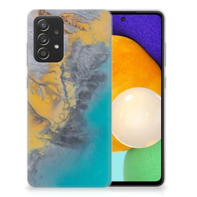Samsung Galaxy A52 (5G/4G) | TPU | Siliconen hoesje | Marble Blue Gold