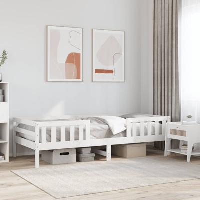 Bedframe zonder matras massief grenenhout wit 90x200 cm