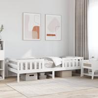Bedframe zonder matras massief grenenhout wit 90x200 cm - thumbnail