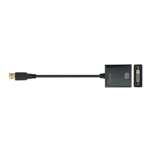 LogiLink UA0232 USB / DVI Adapter [1x USB 3.2 Gen 1 stekker A (USB 3.0) - 1x DVI-bus 24+5-polig] Zwart 10.00 cm