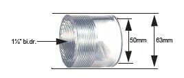 Aquaforte Transparante Verloopring 50/63mm-1½" Binnendraad - UV-C Klaar voor Vijver/Zwembad