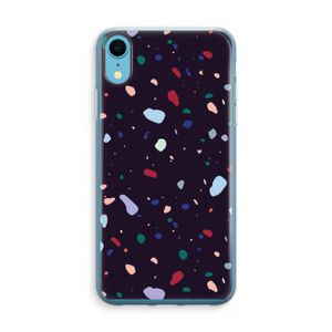 Dark Rounded Terrazzo: iPhone XR Transparant Hoesje