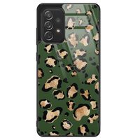 Samsung Galaxy A52 glazen hardcase - Luipaard groen
