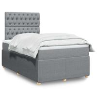 Boxspring met matras stof lichtgrijs 120x190 cm