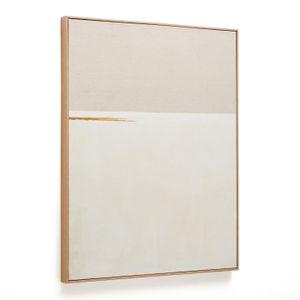 Kave Home Schilderij 'Salin' Horizontale streep, Linnen, 100 x 80cm