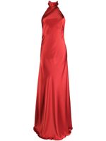 Michelle Mason robe longue en soie à dos-nu - Rouge