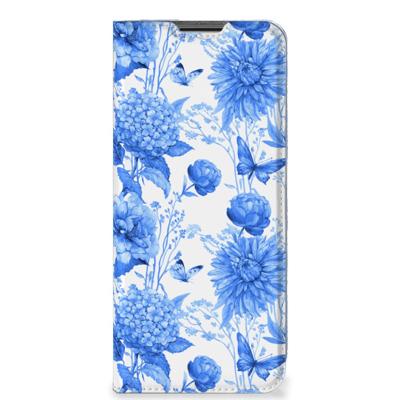 Smart Cover voor Nokia G50 Flowers Blue Smart Cover voor Nokia G50 Flowers Blue