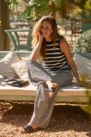 Studio Anneloes Grace Stripe Trousers 12898 Broek 1190 Off White/black