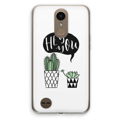 Hey you cactus: LG K10 (2017) Transparant Hoesje