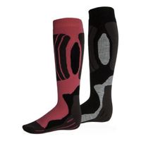 Rucanor Svindal skisokken 2-pack unisex zwart/roze maat 43-46