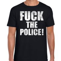 Fuck the police protest t-shirt zwart voor heren - thumbnail