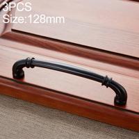 3 stuks 6569-128 matte zwarte perzik hout lade kast deurklink