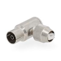 Nedis IEC (Coax) Connector | 90° Gehoekt | Female | Vernikkeld | 75 Ohm | Schroef | Diameter kabelinvoer: 7.0 mm | Metaal | Zilver | 2 Stuks | Gift Nedis IEC (Coax) Connector | 90° Gehoekt | Female | Vernikkeld | 75 Ohm | Schroef | Diameter kabelinvoer: 7.0 mm | Metaal | Zilver | 2 Stuks | Gift