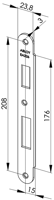 ABLOY EA326 Abloy sluitplaat voor stompe deuren | korte lip | 232x27x3mm | voor Abloy sloten DR 1/2/3/4. - 10037890