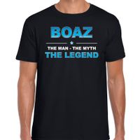 Naam cadeau t-shirt Boaz - the legend zwart voor heren