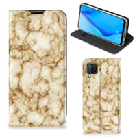 Huawei P40 Lite Standcase Marmer Goud - thumbnail