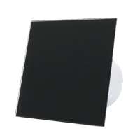 Whisper Pro-design Badkamerventilator - Ø100mm - Met Nalooptimer - Vlak Glas - Mat Zwart