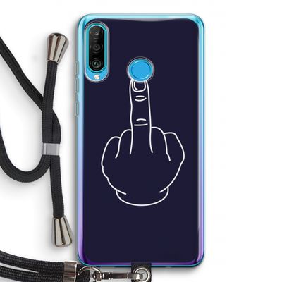 F**k U: Huawei P30 Lite Transparant Hoesje met koord