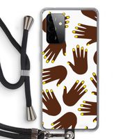 Hands dark: Samsung Galaxy A72 5G Transparant Hoesje met koord