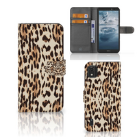 Nokia C2 2nd Edition Telefoonhoesje met Pasjes Leopard
