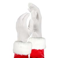 Apollo Kerstman handschoenen - wit - maat XL - kort model - katoen - verkleden