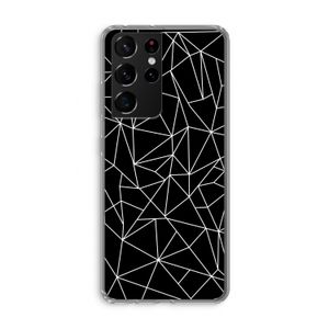 Geometrische lijnen wit: Samsung Galaxy S21 Ultra Transparant Hoesje