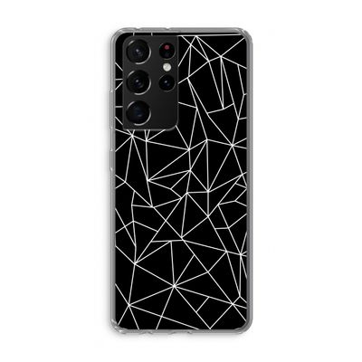 Geometrische lijnen wit: Samsung Galaxy S21 Ultra Transparant Hoesje