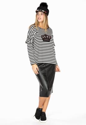 Yoek Imitatieleren rok | Zwart | Maat XL