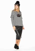 Yoek Imitatieleren rok | Zwart | Maat M