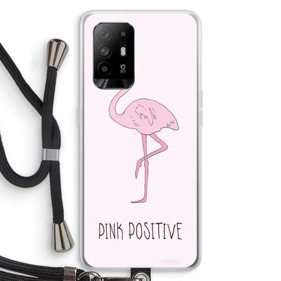 Pink positive: Oppo A95 5G Transparant Hoesje met koord