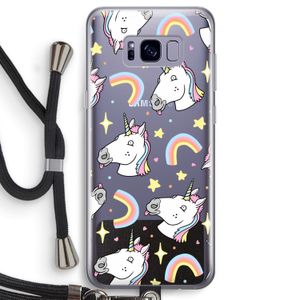 Rainbow Unicorn: Samsung Galaxy S8 Transparant Hoesje met koord