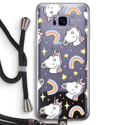 Rainbow Unicorn: Samsung Galaxy S8 Transparant Hoesje met koord