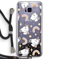 Rainbow Unicorn: Samsung Galaxy S8 Transparant Hoesje met koord Rainbow Unicorn: Samsung Galaxy S8 Transparant Hoesje met koord