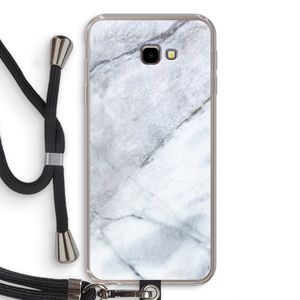 Witte marmer: Samsung Galaxy J4 Plus Transparant Hoesje met koord