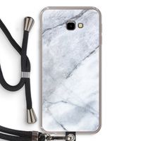 Witte marmer: Samsung Galaxy J4 Plus Transparant Hoesje met koord