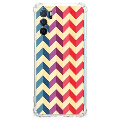OPPO A16 | A16s | A54s Doorzichtige Silicone Hoesje Zigzag Multi Color OPPO A16 | A16s | A54s Doorzichtige Silicone Hoesje Zigzag Multi Color