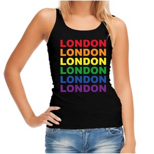 Regenboog London gay pride evenement tanktop voor dames zwart XL  -
