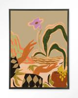 Urban Cotton Wandkleed 'The Power Of One' 110 x 145cm in Floating Frame - black