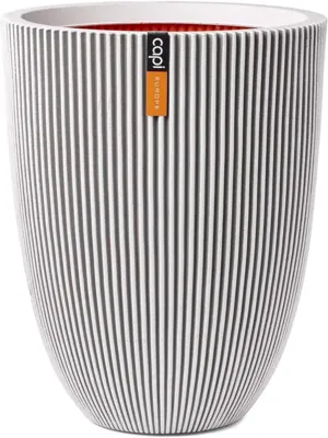 Capi nature groove nl elegant laag bloempot 46x58 cm ivoor