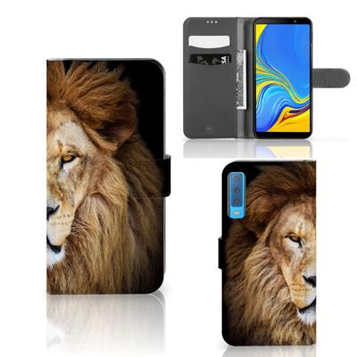 Samsung Galaxy A7 (2018) | Telefoonhoesje | Met pasjeshouder | Leeuw