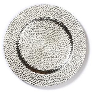 Kaarsenbord/plateau - zilver glimmend - D33 cm rond