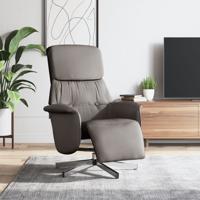 Fauteuil verstelbaar met voetensteun stof taupe