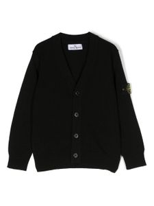 Stone Island Junior cardigan à patch logo - Noir